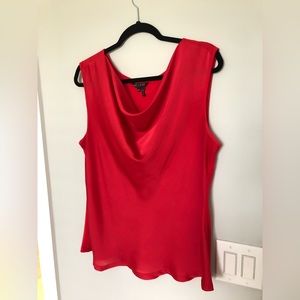 NIC + ZOE Red Drapeneck Sleeveless Top XL